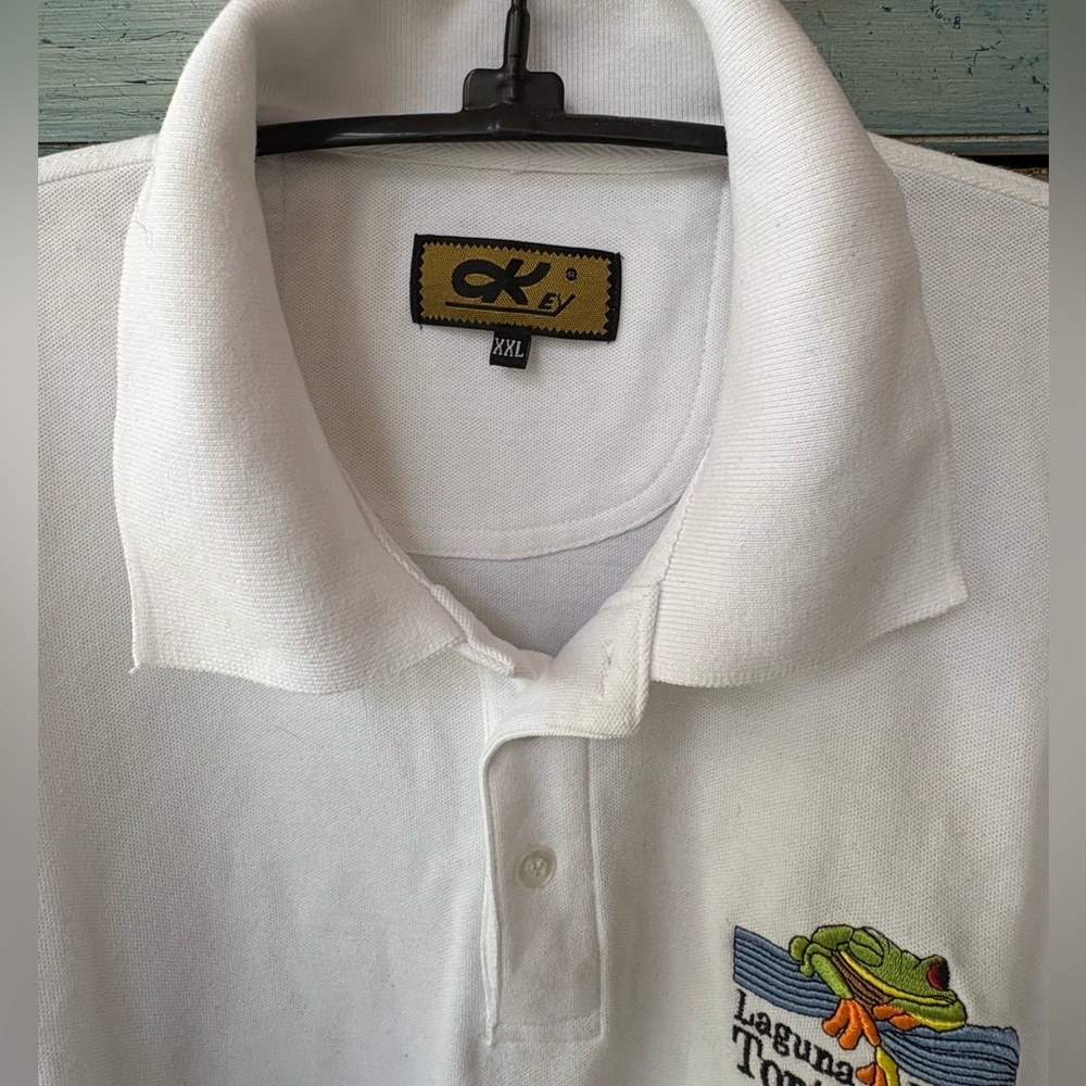 From Costa Rica, Men’s Laguna Lodge Tortuguero, Frog Embroidered Polo Shirt - Picture 5 of 12